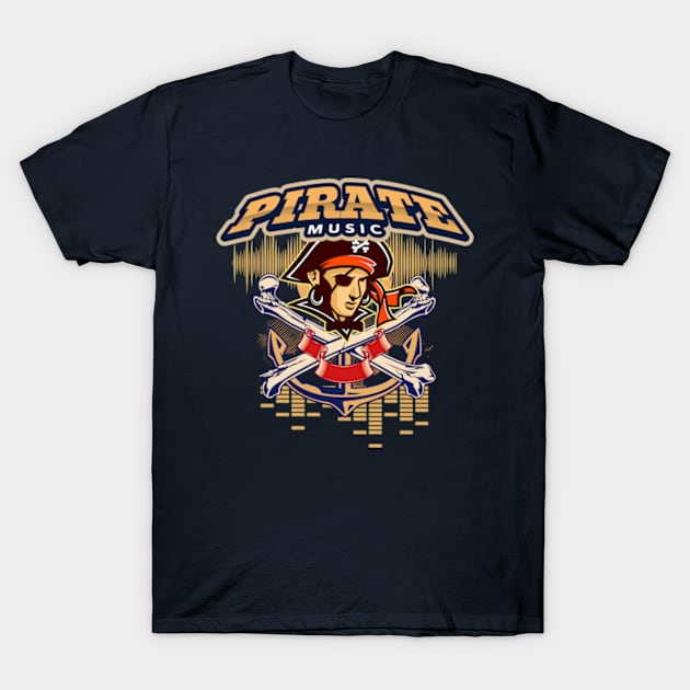 Pirate Music Halloween T-Shirt by bert englefield 